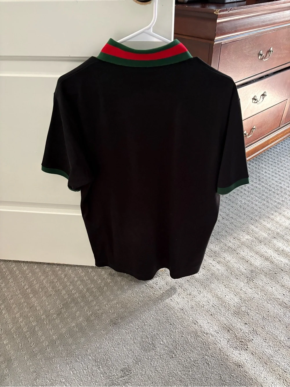 Gucci mens Cotton piquet polo with Web collar